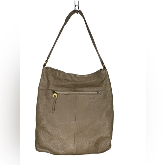 HOBO The Original Pebbled Leather Shoulder Bag Mushroom/Tan NWT - Picture 2 of 11